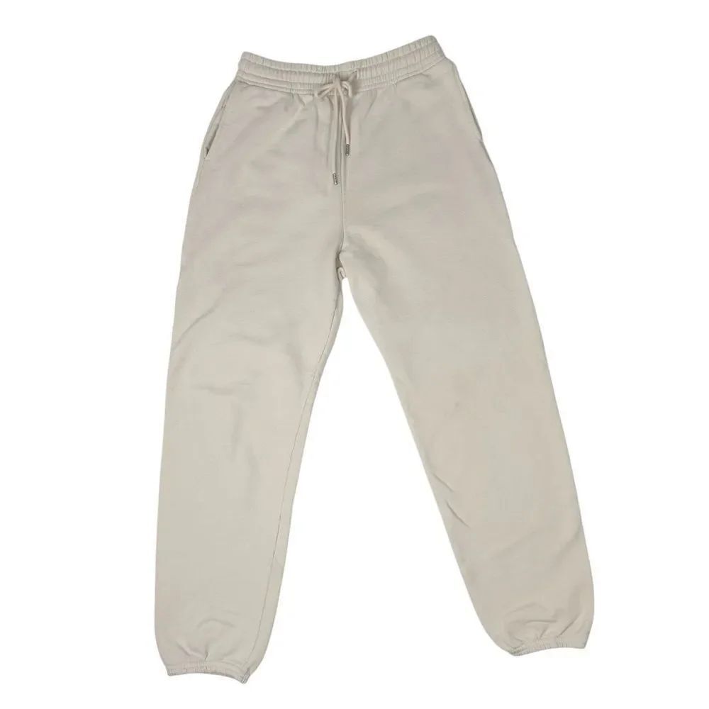 Uniqlo Stretch Elastic Waist Sweat Pants Joggers Off White Women Size Small
